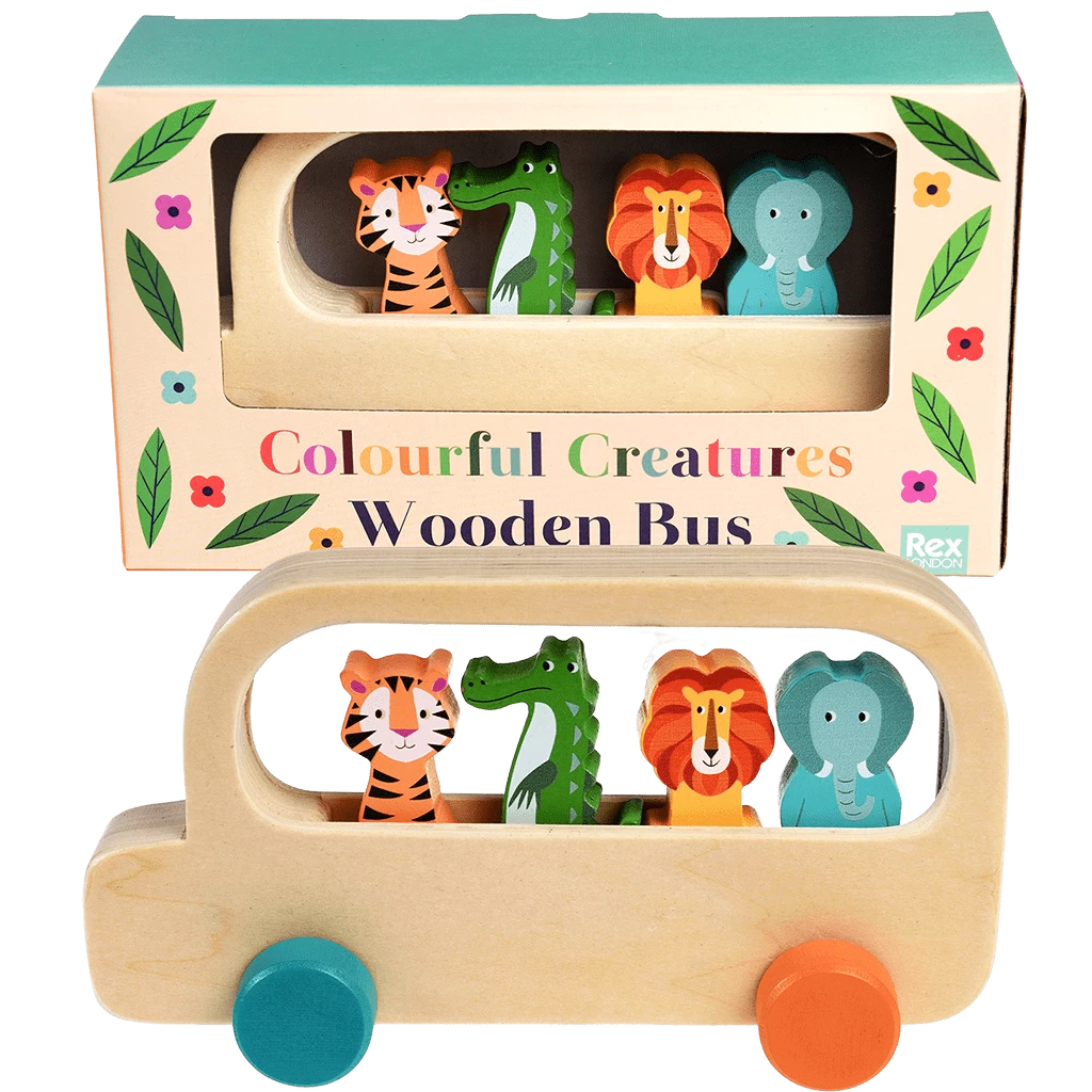 Colourful Creatures Wooden Bus - Image 2