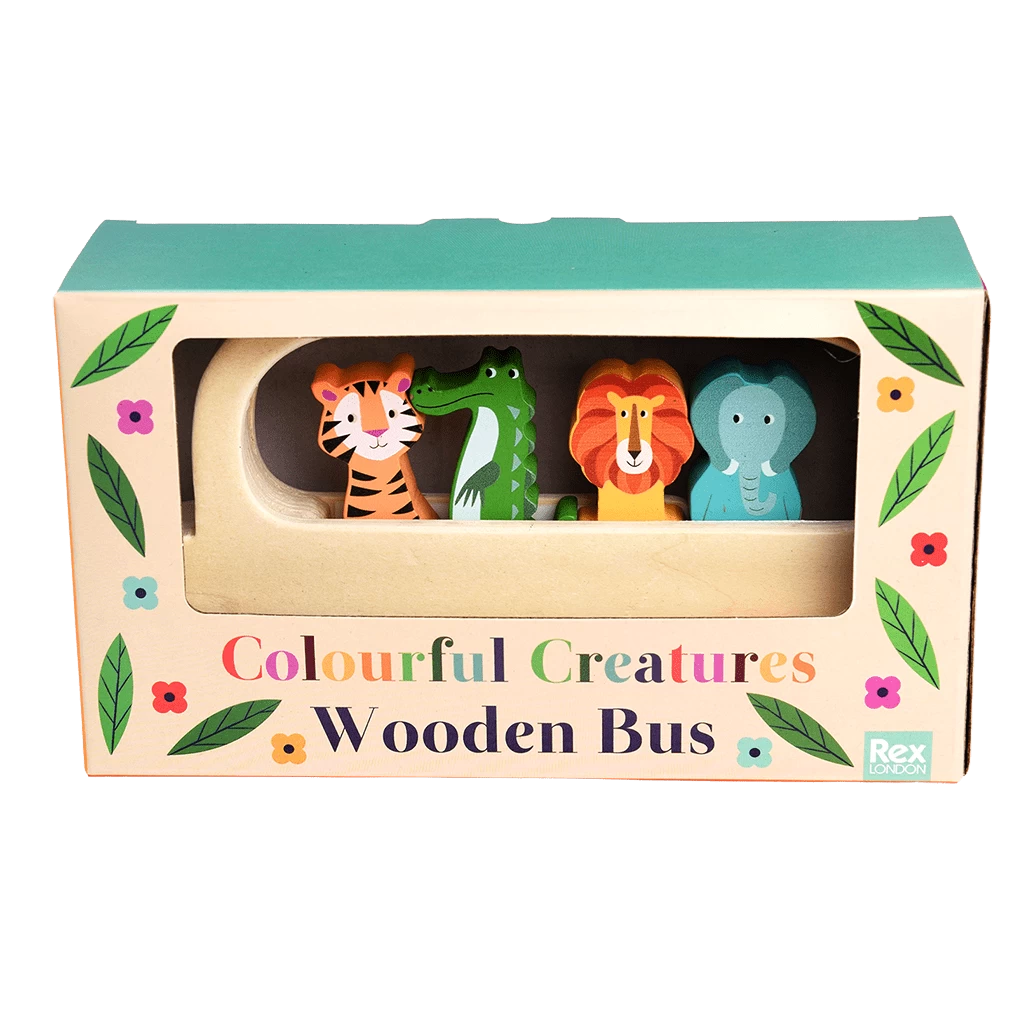 Colourful Creatures Wooden Bus - Image 3