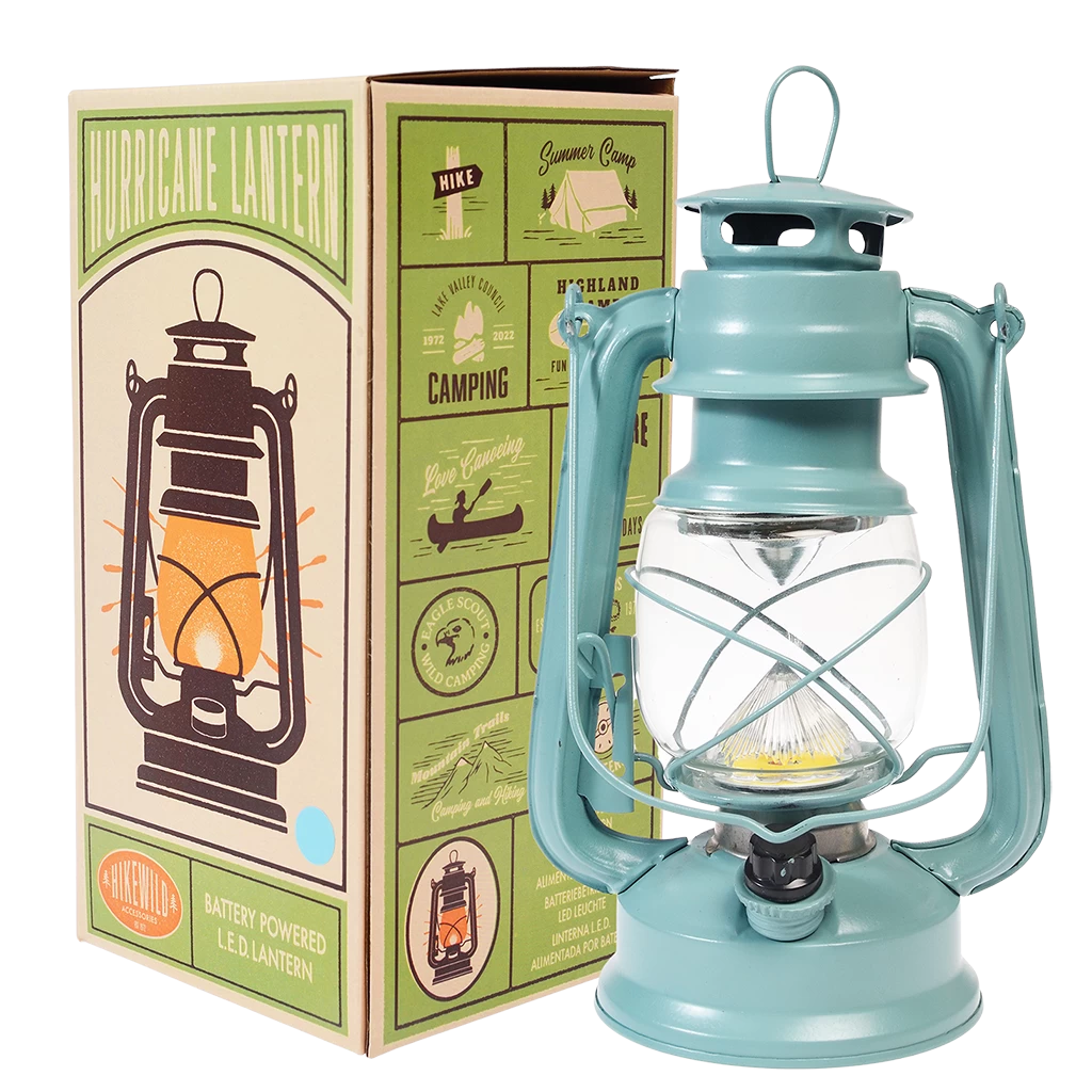 Light Blue Led Hurricane Lantern - Image 2