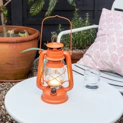 Orange Led Hurricane Lantern