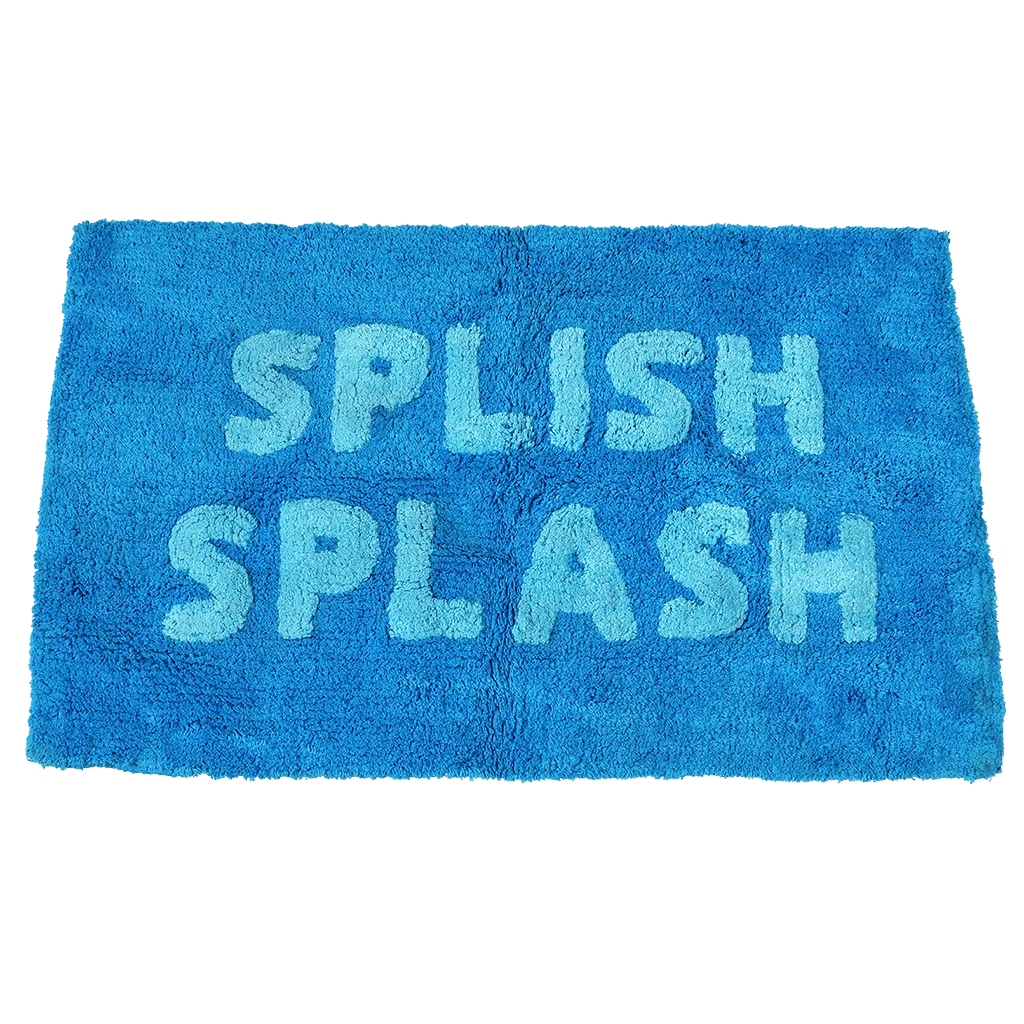 Blue "Splish Splash" Tufted Cotton Bath Mat - Image 2