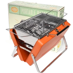 Portable Suitcase Bbq - Burnt Orange