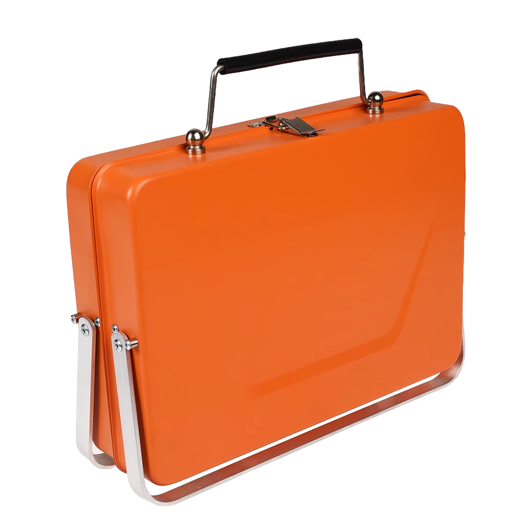 Portable Suitcase Bbq - Burnt Orange - Image 2
