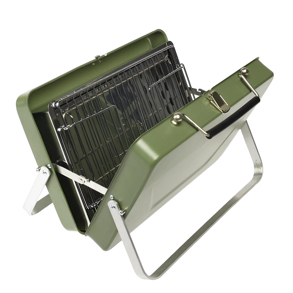 Portable Suitcase Bbq - Khaki Green - Image 4