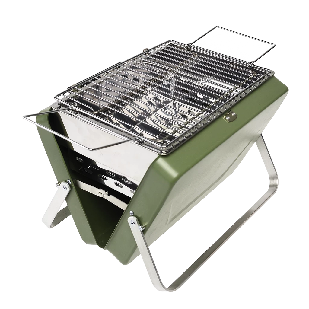 Portable Suitcase Bbq - Khaki Green - Image 5