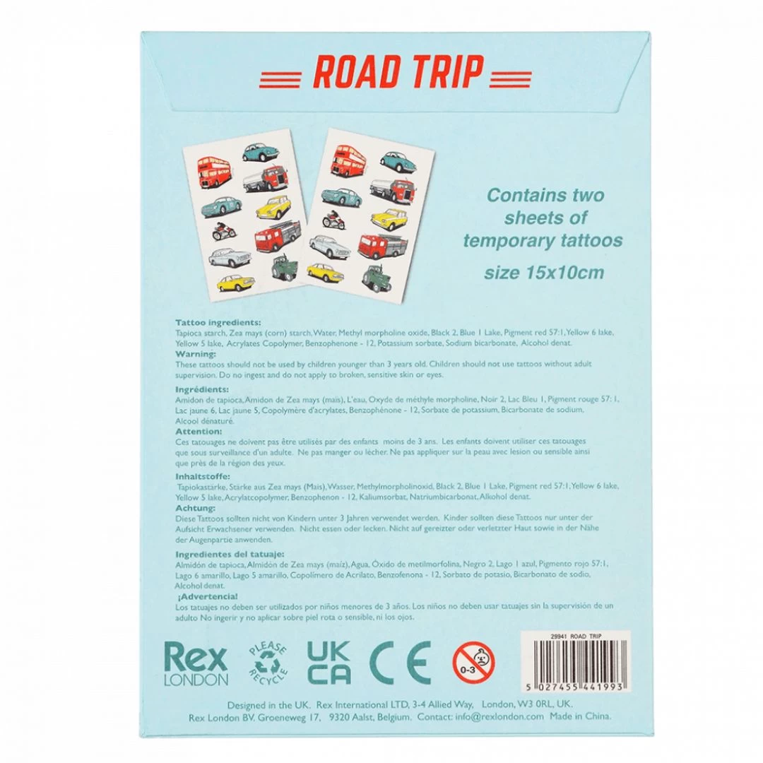 Road Trip Temporary Tattoos (2 Sheets) - Image 2