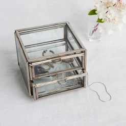 Two Drawer Brass Box In Silver